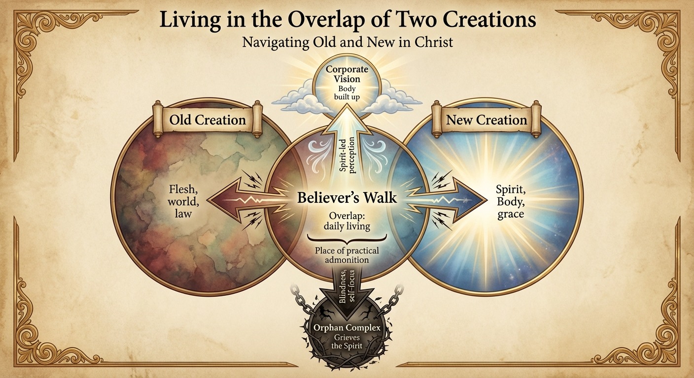 Living in the Overlap of Two Creations